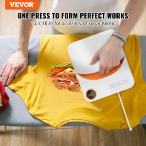 VEVOR Heat Press Machine,10x12inches Portable Shirt Printing Multifunctional Sublimation Transfer Heat Press Machine Teflon Coated, Easy Iron-on Press for T-Shirts/Pillows/Bags/HTV Vinyl Projects