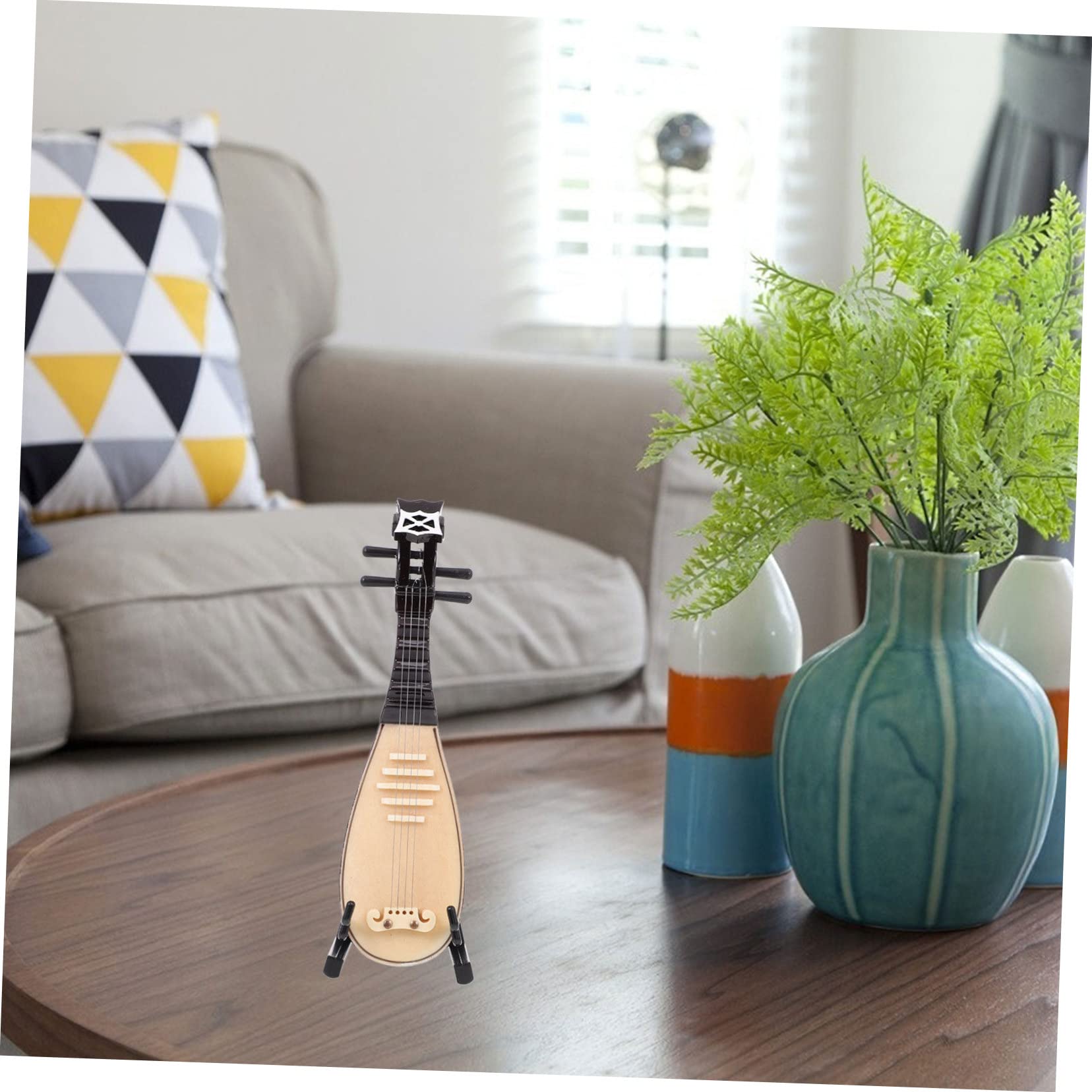 Mikinona Photo Ornament 1set Guzheng Model Ornament Piano House Ornaments Guitar Mini Wooden Guitar Miniature Piano Pipa Decoration Mini Pipa Photo Prop Pipa Mini Decor Desktop