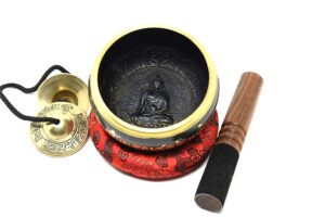 devyom hand-hammered 7 inch tibetan singing bowl and dragon ring gift set