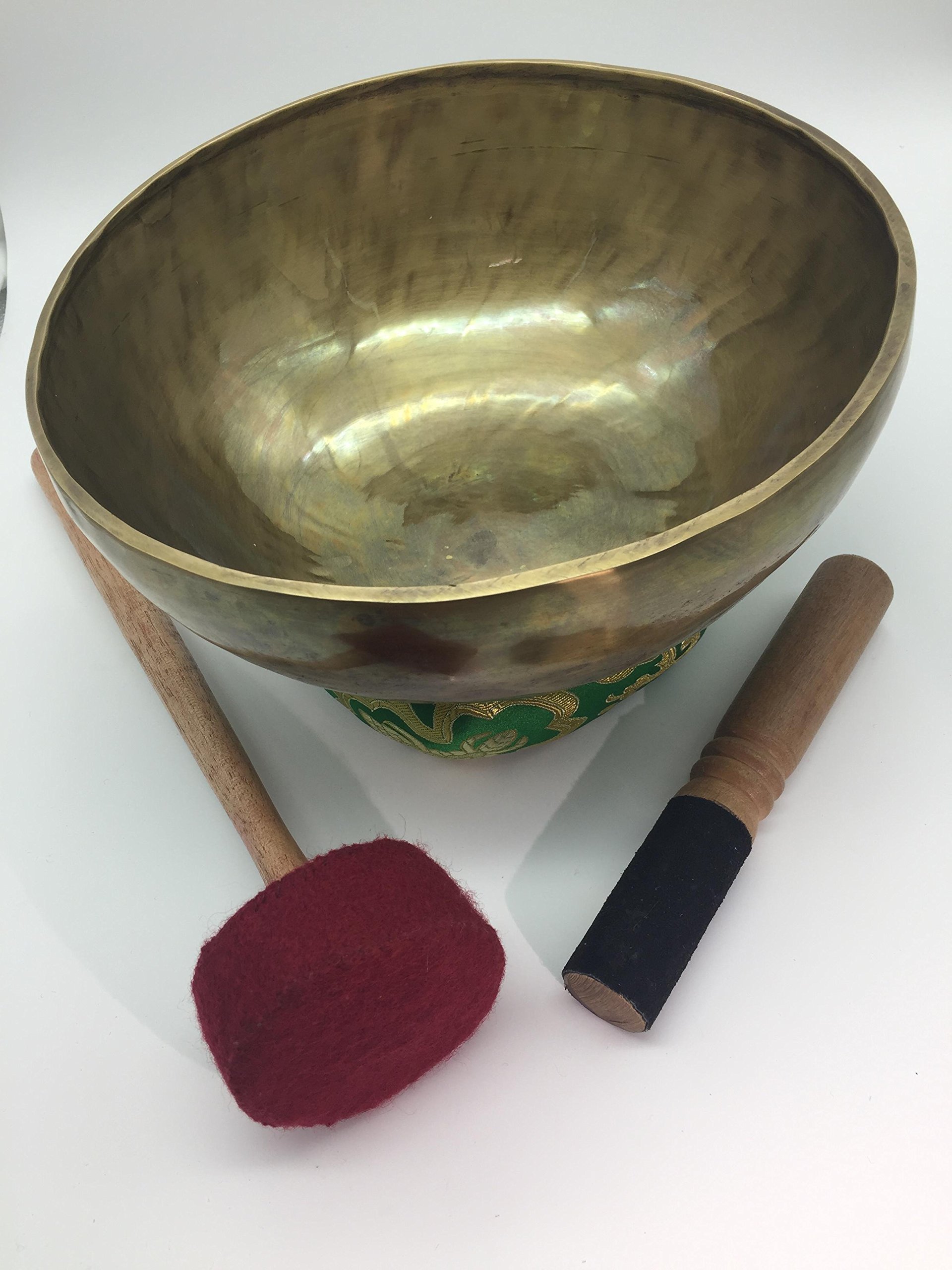 10" handmade Himalayan singing bowl, hand beaten by Nepali artisans to make magical tones by Devyom Arts & Handcrafts