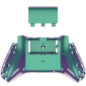 eXtremeRate Chameleon Green Purple Replacement Side Rails + Back Shell + Faceplate for Xbox Series X/S Controller