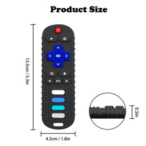 Silicone Baby Remote Teether Toys,Teether Remote Control Toy Teething for Baby,Teething Toys for Babies(Black)