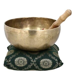 Devyom Buddhist Bowl Music Brass Himalayan Sound Healing Singing Bowl Large for Meditation Long Lasting Great Sound 20.32x9.5 Cm