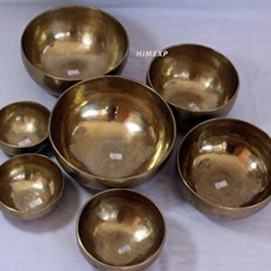 Tibetan old Antique Himalayan 7 Metal Singing Bowls Chakra set