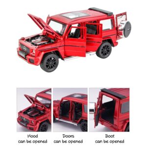 iLooboo Alloy Collectible Red Benz G63 AMG Toy Vehicle Pull Back Die-Cast Car Model with Lights and Sound