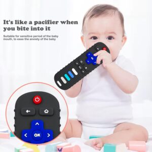 Silicone Baby Remote Teether Toys,Teether Remote Control Toy Teething for Baby,Teething Toys for Babies(Black)