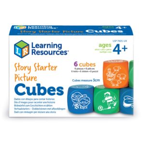 learning resources story starter picture cubes, story dice cubes toys, educational toys, vocabulary games for kids, teaches communication, suitable for group activities, ages 4+