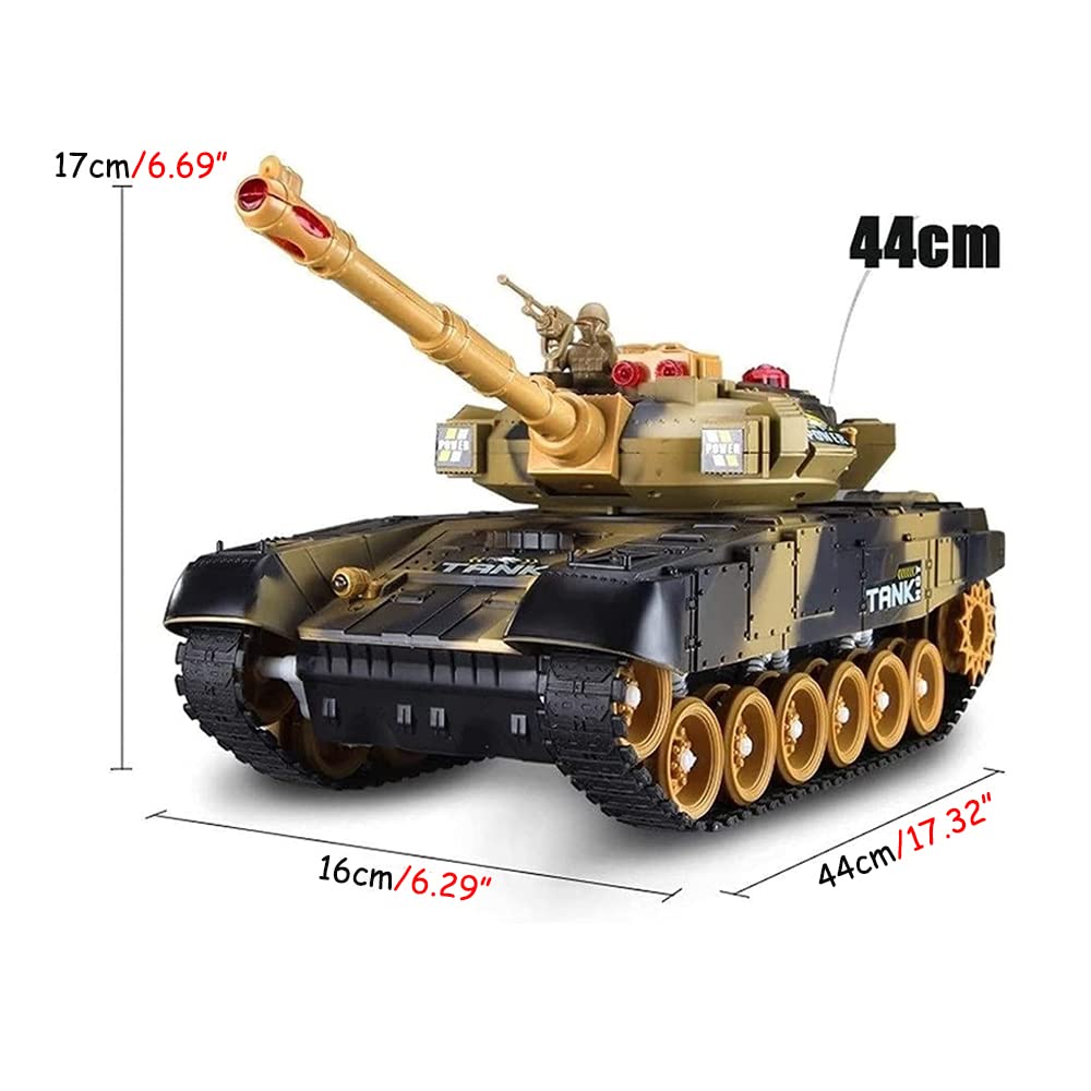 SREJNGL Large Radio Remote Control Army Armored Car Crawler Off-Road Charging Military Truck RC Cars Realistic Sounds & Lights Panzer Tank Toy for Kids & Adults Gift