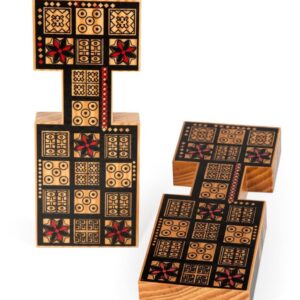 Masters Replica Royal Game of Ur Board Game with Pyramid Dice - Features Authentic Design with Solid Wood Board and Wooden Pieces