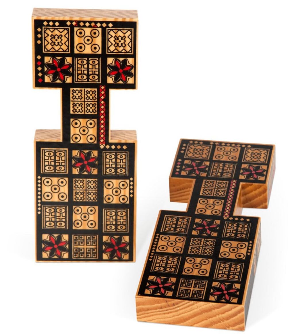 Masters Replica Royal Game of Ur Board Game with Pyramid Dice - Features Authentic Design with Solid Wood Board and Wooden Pieces