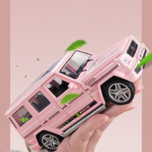 iLooboo Alloy Collectible Pink Benz G65 AMG Toy Vehicle Pull Back Die-Cast Car Model with Lights and Sound