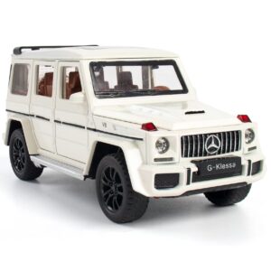 ilooboo alloy collectible white benz g63 amg toy vehicle pull back die-cast car model with lights and sound