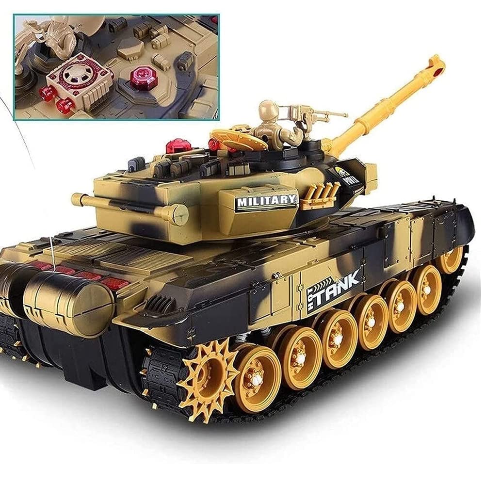 SREJNGL Large Radio Remote Control Army Armored Car Crawler Off-Road Charging Military Truck RC Cars Realistic Sounds & Lights Panzer Tank Toy for Kids & Adults Gift