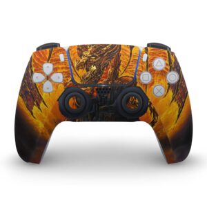 Head Case Designs Officially Licensed Ed Beard Jr Harbinger Of Fire Dragons Vinyl Faceplate Gaming Skin Decal Compatible With Sony PlayStation 5 PS5 Digital Edition Console and DualSense Controller