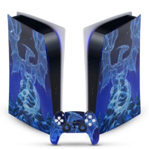 head case designs officially licensed ed beard jr winter spirit dragons vinyl faceplate gaming skin decal compatible with sony playstation 5 ps5 digital edition console and dualsense controller