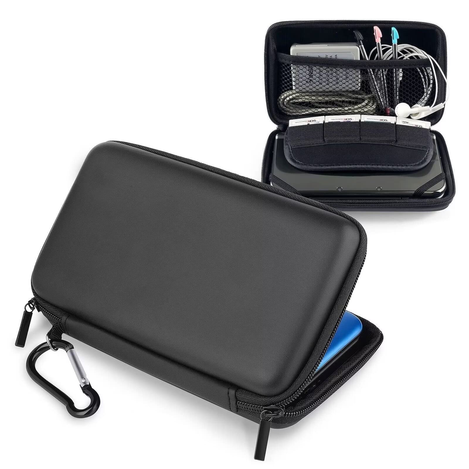 Qblahip Black Skin Carry Hard Case Bag Pouch for Nintendo 3DS XL /3DS LL /3DS XL