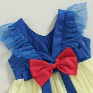 Snow White Dress for Baby Sleeveless Tulle Dress Princess Girl V-Back Bowknot Tutu Dress Summer Clothes (as1, Age, 0_Month, 3_Months, Blue)