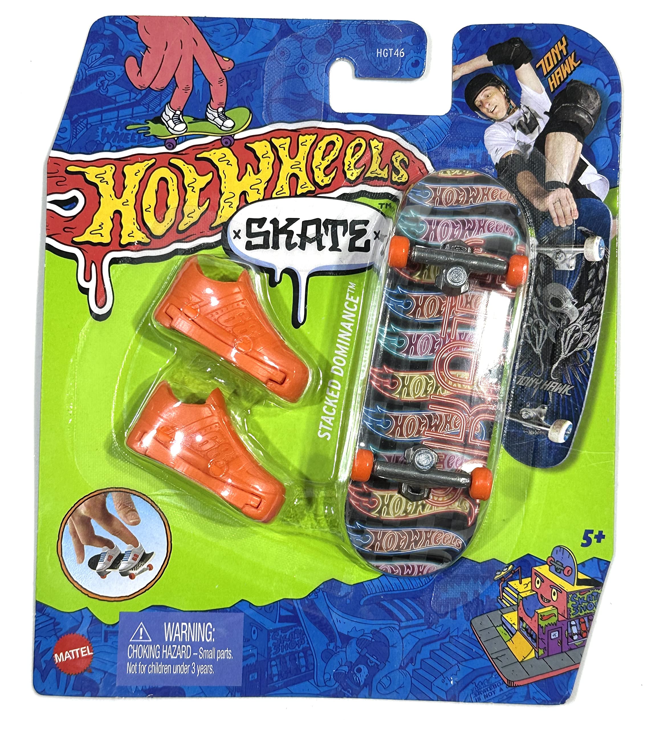 Hot Wheels Skate - 2023 - Stacked Dominance - 3/4 - Gnarly Neon - Tony Hawk - Mint/NrMint - Ships Bubble Wrapped in a Box