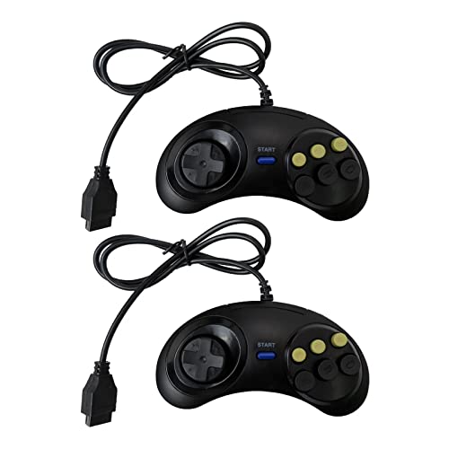 Gxcdizx 2 Pack Game Controller Features 8-Way Directional Pad, 6 Digital Buttons and Mode Buttons Compatible for Sega Genesis