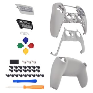 eXtremeRate Full Set Shell with Action Buttons Touchpad Cover, SFC SNES Classic EU Replacement Decorative Trim Shell Front Back Plates Compatible with p s 5 Controller BDM-010 020 030 040 050