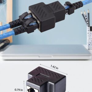 2 pieces RJ45 Coupler, Ethernet Coupler, in Line Coupler for Super Cat5, Cat5e, Cat6, Cat7 LAN Ethernet Socket Connector Adapter, 1 to 2 Ethernet Splitter Coupler Adapter