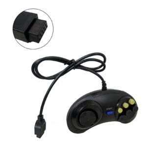 Gxcdizx 2Pack Black 6 Button Game Controller for SEGA Genesis Gaming System