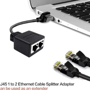 RJ45 Coupler, Ethernet Coupler, 1 Male to 2 Female Network Adapter RJ45 LAN Ethernet Socket Connector Adapter Suitable Super Cat5/Cat5e/Cat6 LAN Ethernet Cable Splitter