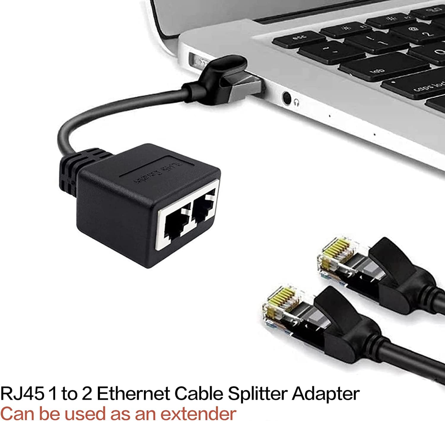 RJ45 Coupler, Ethernet Coupler, 1 Male to 2 Female Network Adapter RJ45 LAN Ethernet Socket Connector Adapter Suitable Super Cat5/Cat5e/Cat6 LAN Ethernet Cable Splitter