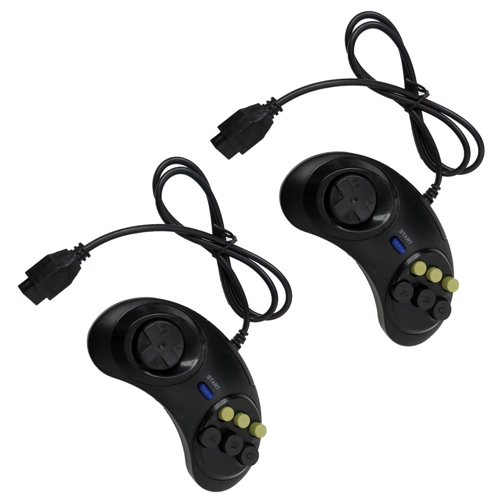 Gxcdizx Ergonomic Controller Console for Sega Genesis, 6 Button Controller Game Pad (2 Pack)