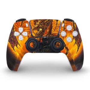 Head Case Designs Officially Licensed Ed Beard Jr Harbinger Of Fire Dragons Vinyl Faceplate Sticker Gaming Skin Decal Compatible With Sony PlayStation 5 PS5 Disc Edition Console & DualSense Controller