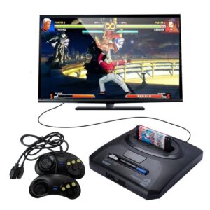 Xspeedonline 2Pcs Black 6-Button Wired Game Controller for SEGA Genesis, Gamed Joystick for Nintendo SNES