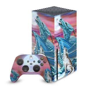 Head Case Designs Officially Licensed Ed Beard Jr Moon Song Wolf Moon Dragons Vinyl Sticker Gaming Skin Decal Cover Compatible with Xbox Series X Console and Controller Bundle