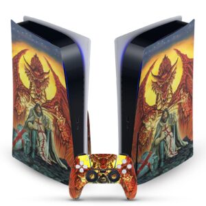 Head Case Designs Officially Licensed Ed Beard Jr Knight Templar Friendship Dragons Vinyl Faceplate Gaming Skin Decal Compatible With Sony PlayStation 5 PS5 Disc Edition Console & DualSense Controller