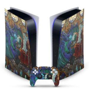 Head Case Designs Officially Licensed Ed Beard Jr Wizard Friendship Dragons Vinyl Faceplate Gaming Skin Decal Compatible With Sony PlayStation 5 PS5 Digital Edition Console and DualSense Controller