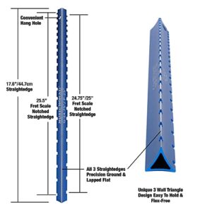 MusicNomad Tri-Beam 3 'n 1 Dual Notched Precision Straightedge for Acoustic and Electric Guitars Including Fender, Gibson, PRS (MN821)