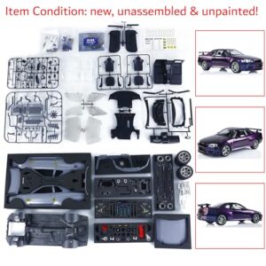 TOUCAN RC HOBBY 1/8 Rc Racing Car for GTR R34 Remote Control Drift Vehicles Kit Model Unassembled and Unpainted