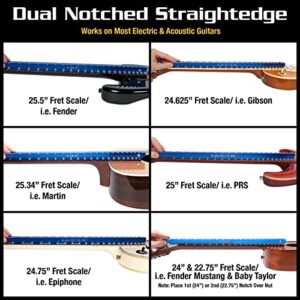 MusicNomad Tri-Beam 3 'n 1 Dual Notched Precision Straightedge for Acoustic and Electric Guitars Including Fender, Gibson, PRS (MN821)