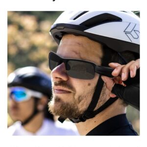 Smart Glasses: Blue Light Filtering & Polarized Sunglass Lenses - Low Latency Audio - Built-in Mic & Speakers - Touch & Voice Assistant Compatible