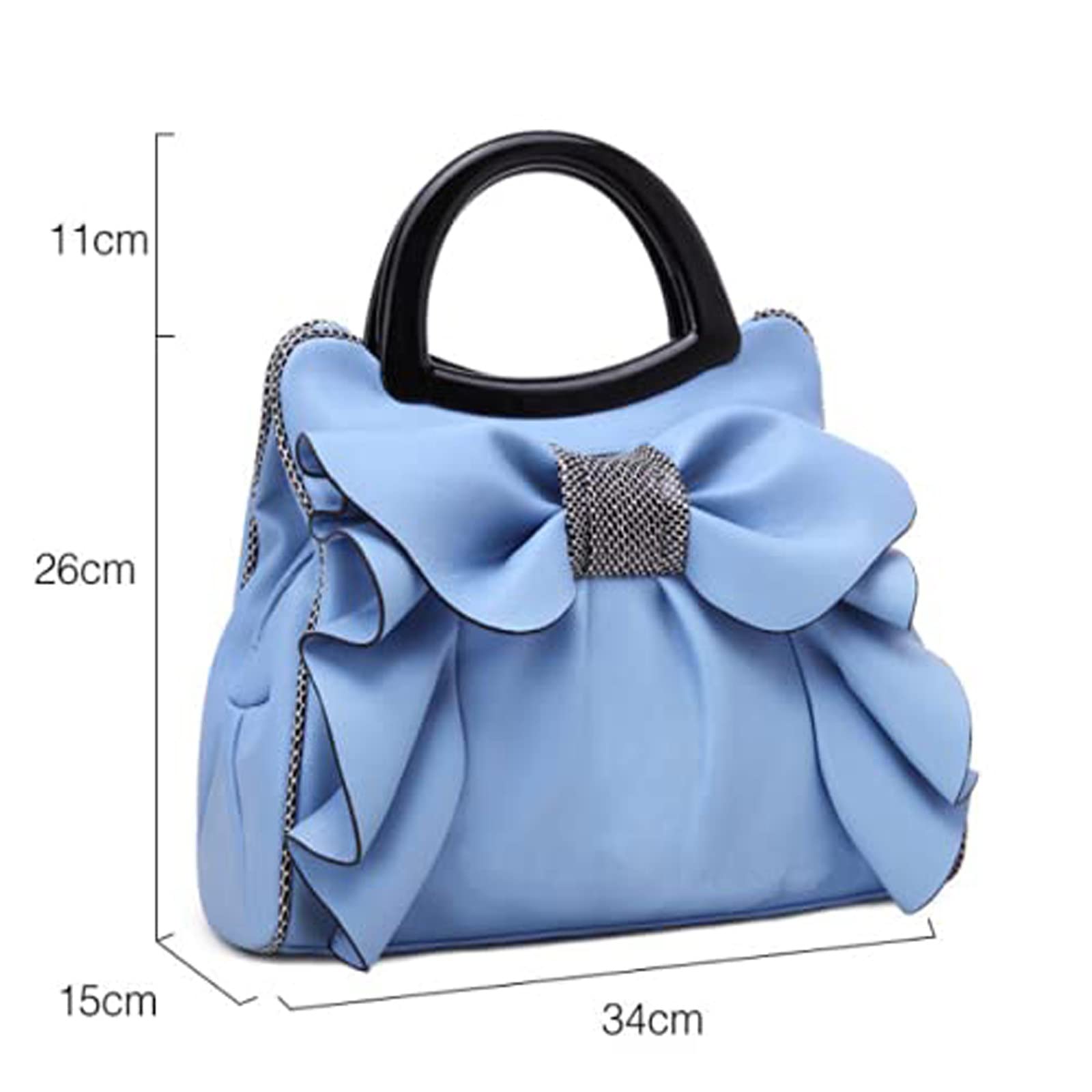 Women Leather Waterproof Bow Knot Top Handle Shoulder with Zipper Bags,Fashion Casual daily use Tote Bag (Red)