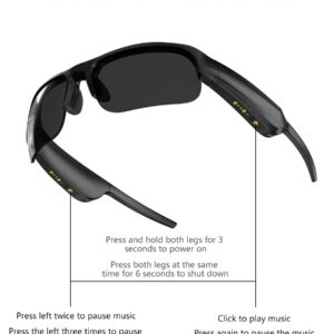 Smart Glasses: Blue Light Filtering & Polarized Sunglass Lenses - Low Latency Audio - Built-in Mic & Speakers - Touch & Voice Assistant Compatible