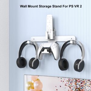 For PSVR 2 Wall Mount, Multifunctional Storage Bracket for VR Controller Gaming Headset Charging Cable, Display Holder