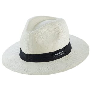 panama jack original matte toyo straw men's sun safari hat (ivory, large)