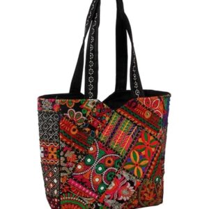 Kaleidoscope Accessories Banjara Bag Tote Collection, Medium Handbag, Black Multi