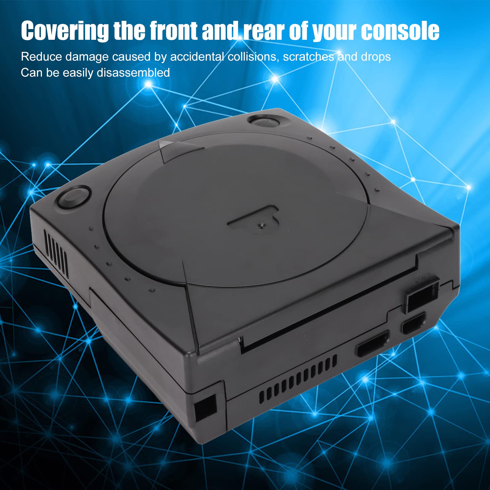 yaogohua Housing Shell Plastic Shock Absorbing Black Replacement Protective Case for Dreamcast DC, Box Game Console Protector for Dreamcast DC Accessory