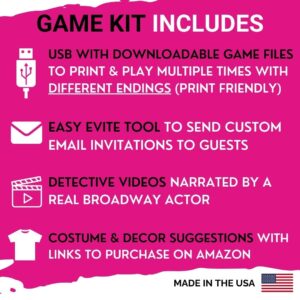 Murder at The Roller Rink: an 80s Teen Murder Mystery Game | Flexible 4-20+ Players | in-Person & Virtual Game Play Instructions | USB with Printable Files