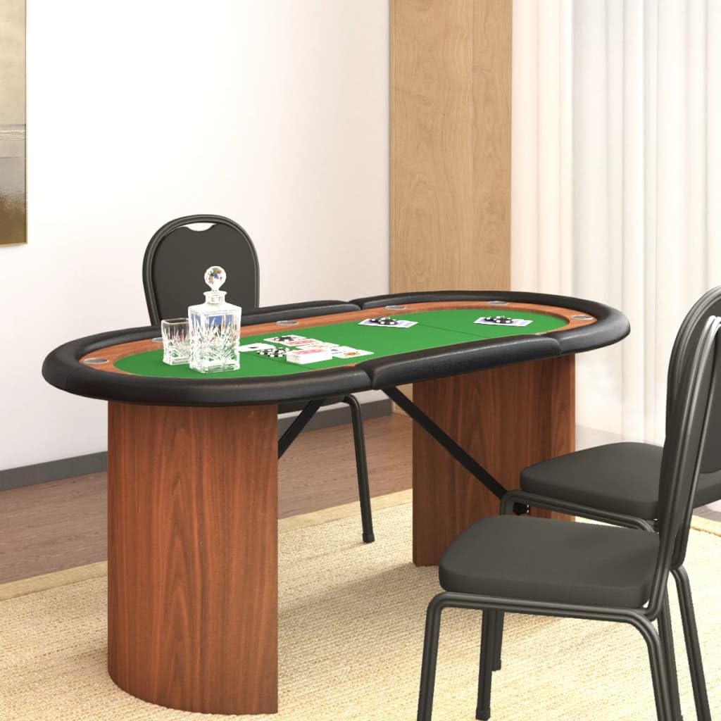 Aisifx 10-Player Poker Table Green 63"x31.5"x29.5"