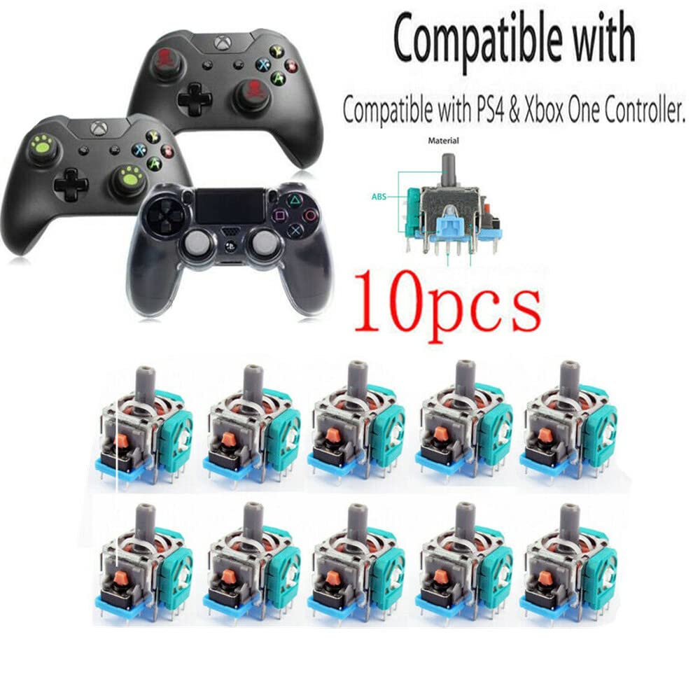 Controller Analog Joysticks Repair Kit For PS4/Xbox One,10 PCS Analog Stick Controller Sensor Assembly Thumbstick Module Replacement