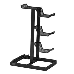 Metal Gaming Headset Stand Stable Tabletop Organizer Gift for Gamer Phone Mount Headset Holder Hanger for Gaming Handle Gamepad Accessories, Black