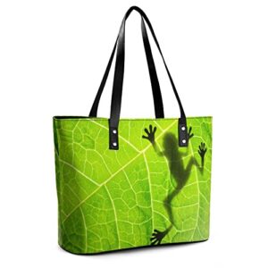 Womens Handbag Frog Leather Tote Bag Top Handle Satchel Bags For Lady