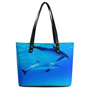 Womens Handbag Dolphin Leather Tote Bag Top Handle Satchel Bags For Lady